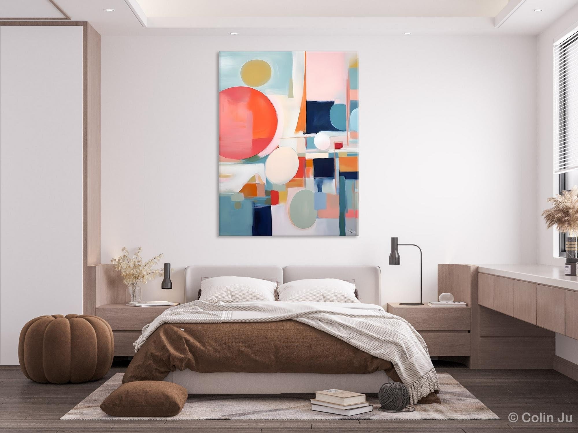 Large Contemporary Wall Art - Acrylic Painting on Canvas - Extra Large Modern Abstract Artwork for Dining Room Decor - Original Handmade Painting for Living Room, Bedroom & Office