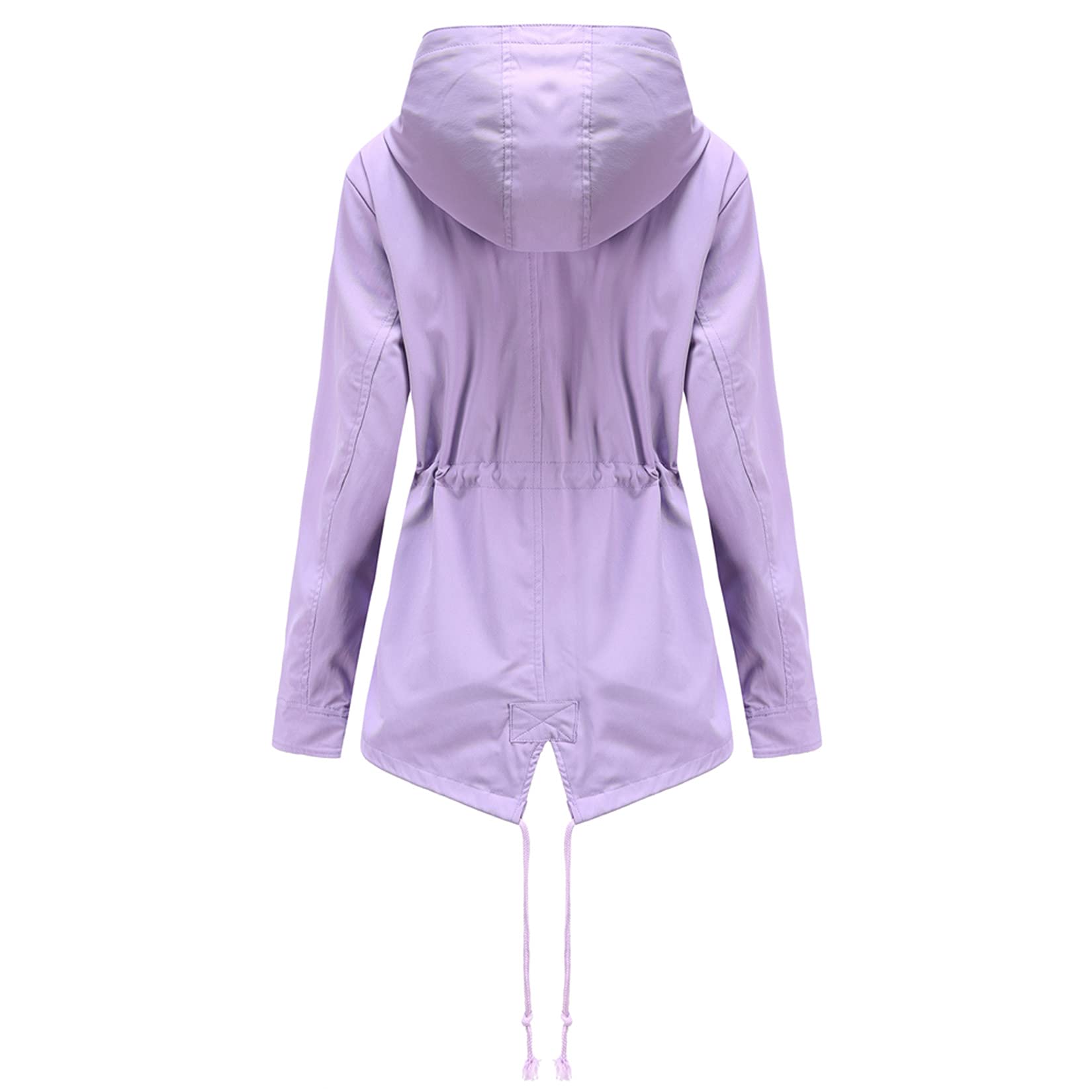 DOSLAVIDA Women's Waterproof Rain Jacket with Hood - Lightweight Windbreaker Trench Coat for Outdoor Activities, Hiking, Commuting & Travel