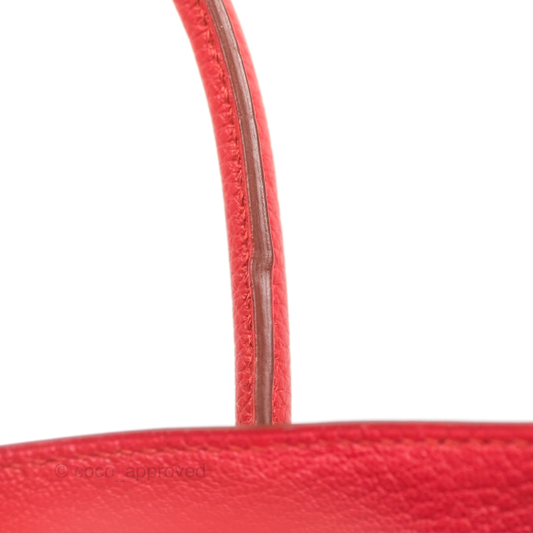 Hermes Birkin 25 Togo Leather Handbag in Rouge Vermillon with Gold Hardware - Luxury Designer Purse for Women, Perfect for Work, Travel & Special Occasions