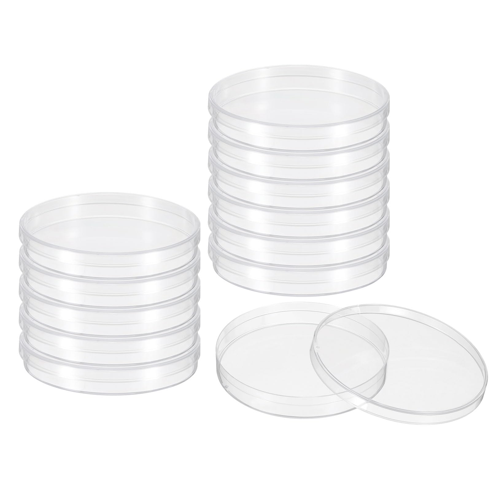 75mm Plastic Petri Dishes with Lid - 12 Pack Clear Lab Petri Plates for Tissue Culture, Science Experiments & Microbiology Studies | Ideal for Classroom Labs, Research & STEM Education
