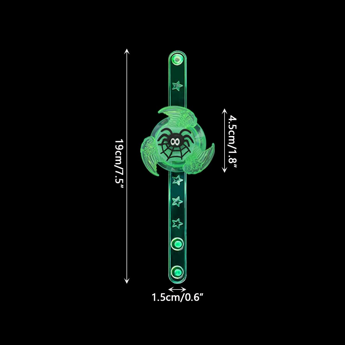 JoFAN 24 Pack Halloween LED Fidget Spinner Bracelets - Glow in The Dark Light Up Toys for Kids, Boys & Girls - Perfect for Halloween Party Favors, Trick or Treat Bags, Classroom Prizes & Birthday Gifts (Great for Nighttime Parties, Glow Dance Events & Sensory Play)