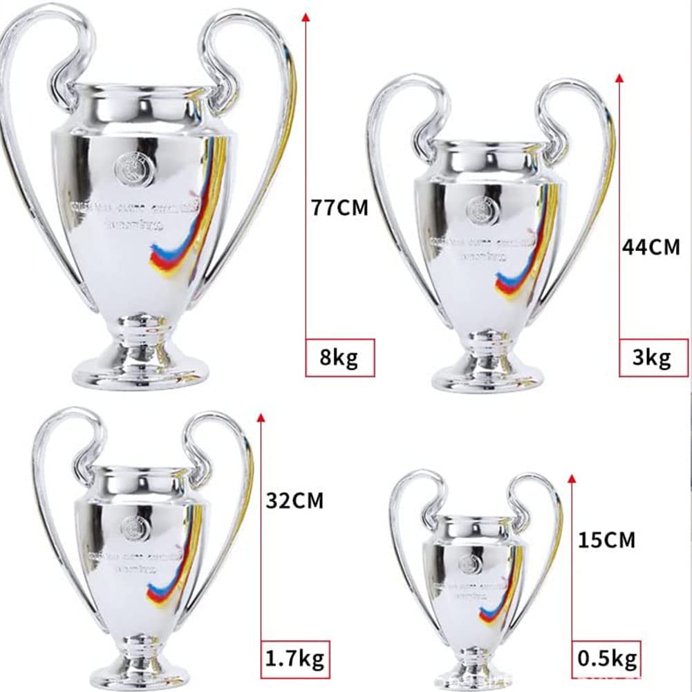 ADLUH Silver Football Champions Trophy - 44cm Resin Collectible for Club League Fans, Office Decor, Souvenir & Gift Idea | Perfect for Sports Enthusiasts, Trophy Displays & Fan Collections