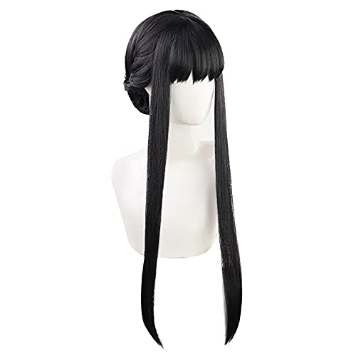 HPY Yor Forger Cosplay Wig - SPY x FAMILY Anime Heat Resistant Synthetic Hair Costume Wig for Halloween, Cosplay Events & Anime Conventions - Perfect Gift for Anime Fans & Party Costume Enthusiasts
