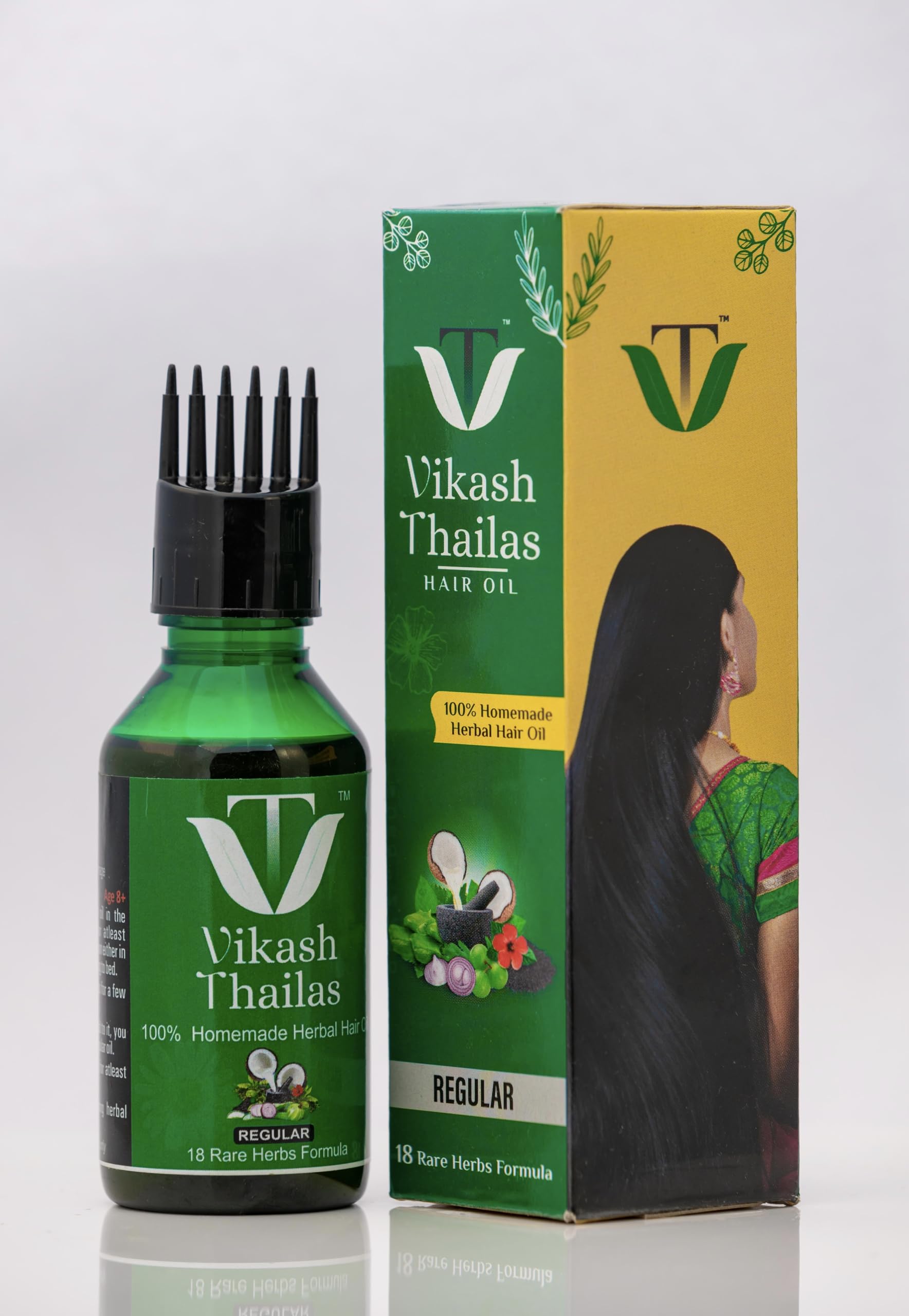 Vikash Thailas Ayurvedic Herbal Hair Oil - 100ml for Hair Growth, Dandruff & Scalp Care | Natural Treatment for Dry, Damaged Hair | Daily Nourishment & Shine