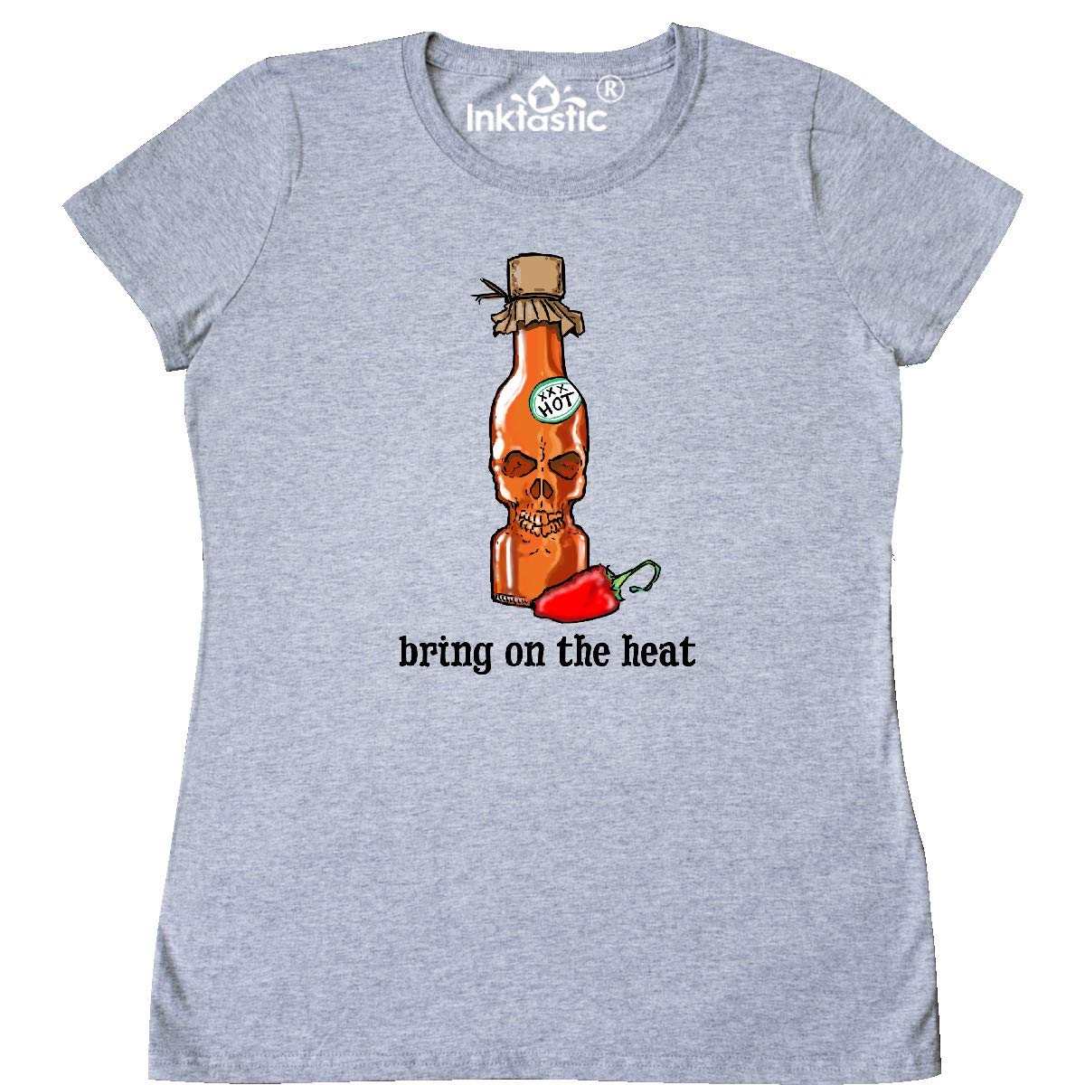 Bring on The Heat Skull & Pepper Graphic Women's T-Shirt | Inktastic | Casual Streetwear & Festival Outfit