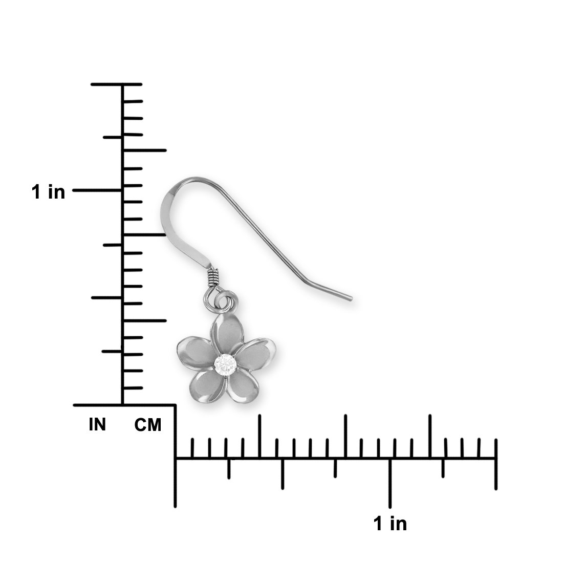 11mm Sterling Silver Plumeria Dangle Earrings for Women - Hawaiian Flower Jewelry for Beach Parties, Vacations & Summer Outfits