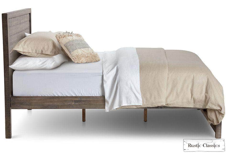 Whistler Reclaimed Wood Platform Bed Frame - Grey - Queen & King Size - Eco-Friendly Solid Wood Bed Frame for Modern & Rustic Bedroom Decor