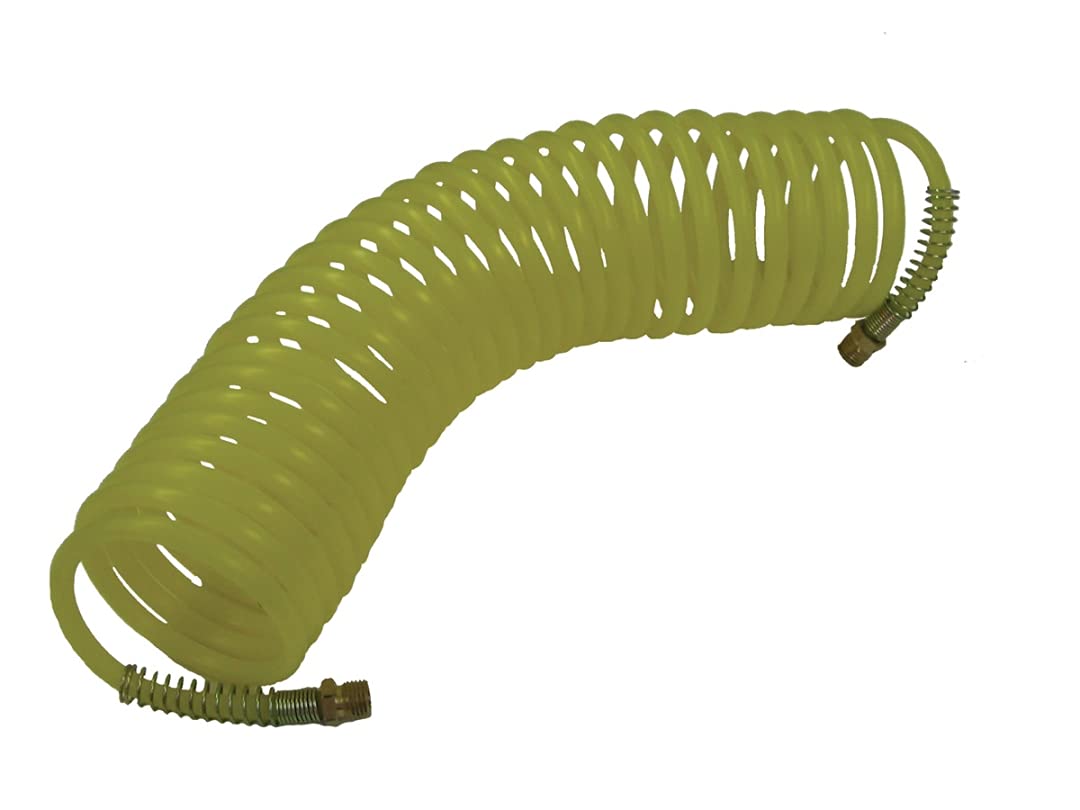 1/4 Inch x 25 Feet Heavy Duty Recoil Air Hose - Flexible & Durable Compressor Hose for Pneumatic Tools, Airbrushing, Inflating Tires & DIY Projects