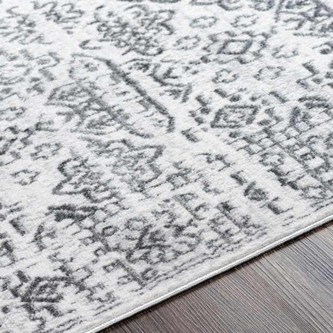 Mark&Day 8x10 Berkhoek Global Light Gray Area Rug – Soft Grey Beige White Carpet for Living Room, Bedroom, Kitchen – 7'10
