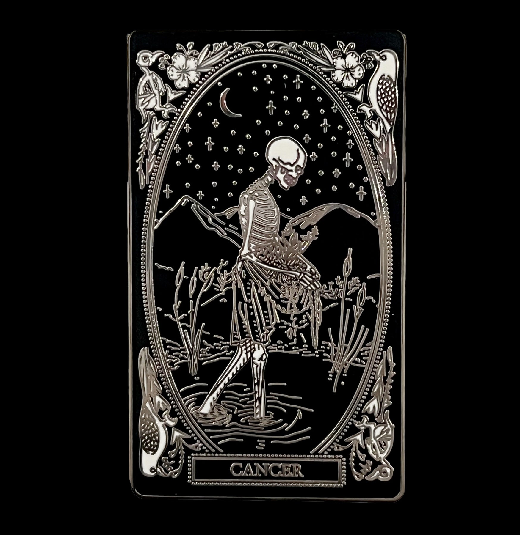 Skeletal Zodiac Pin - Gothic Zodiac Sign Brooch for Jackets, Bags & Accessories - Perfect for Goth Fashion, Cosplay & Alternative Style Outfits
