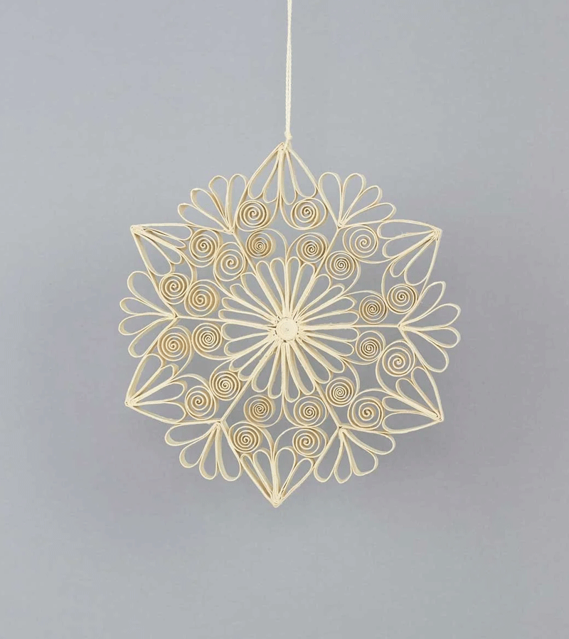 Handmade Large Quilled Paper Star Christmas Tree Ornament - AfroArt Holiday Decoration for Xmas Tree, Home, Party & Gift Giving
