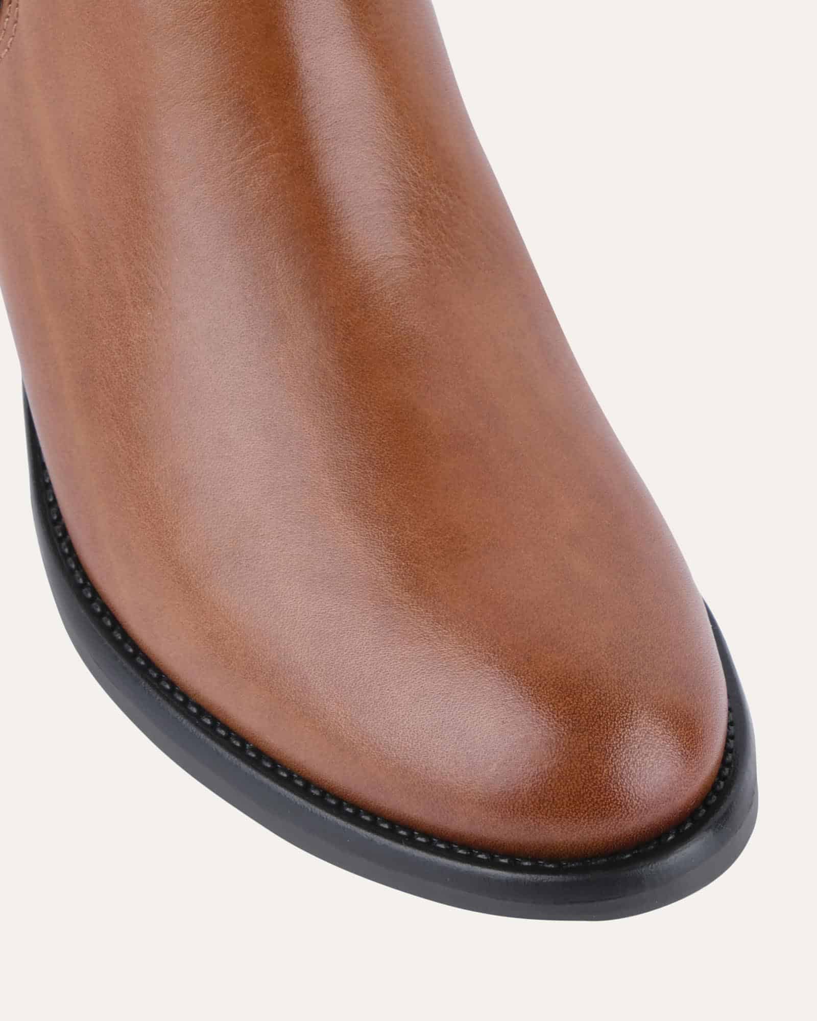 Claire Mid Ankle Boots for Women - Genuine Brandy Leather, Comfortable & Stylish - Perfect for Fall, Winter & Casual Outfits