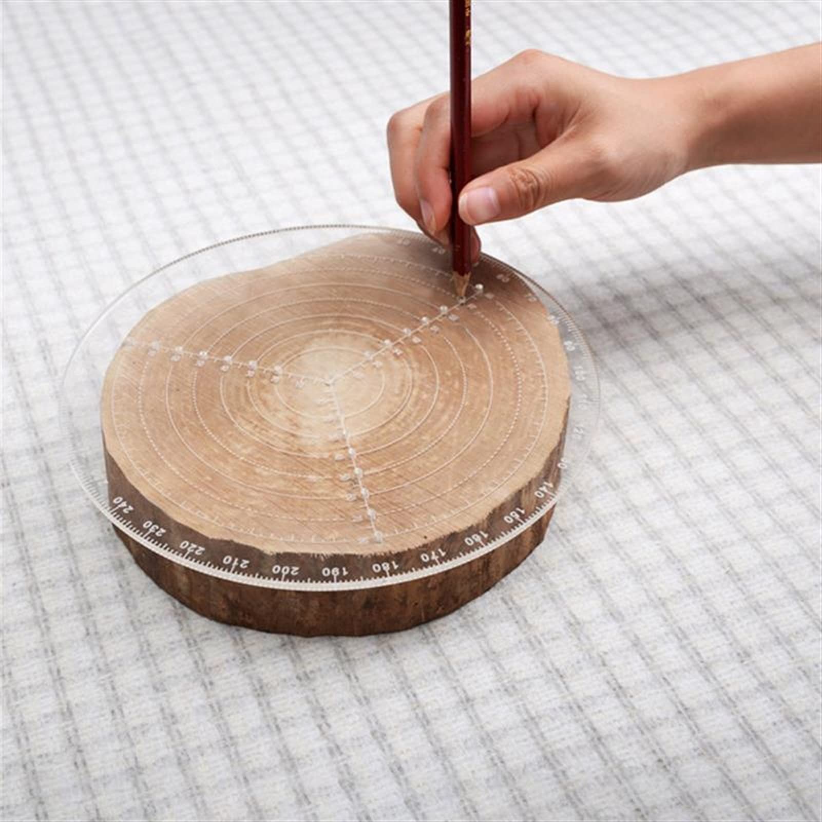 **Precision Woodworking Ruler & Compass Set - Clear Acrylic Measuring Tool for Wood Turners, Bowls, Lathe Work - Perfect for Drawing Circles, Diameter Marking & Center Finding - Ideal for DIY Projects & Professional Woodworking**