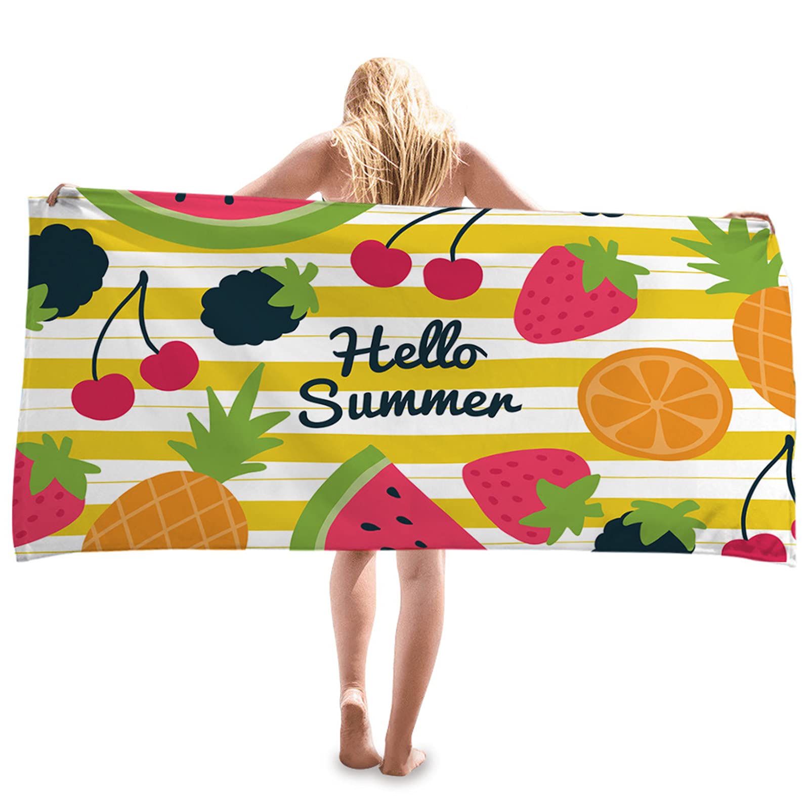 Premium Microfiber Beach Towel - Ultra Absorbent, Quick Dry, Sand-Free Bath Towel with Stylish Pattern | Perfect for Pool, Beach, Yoga & Travel