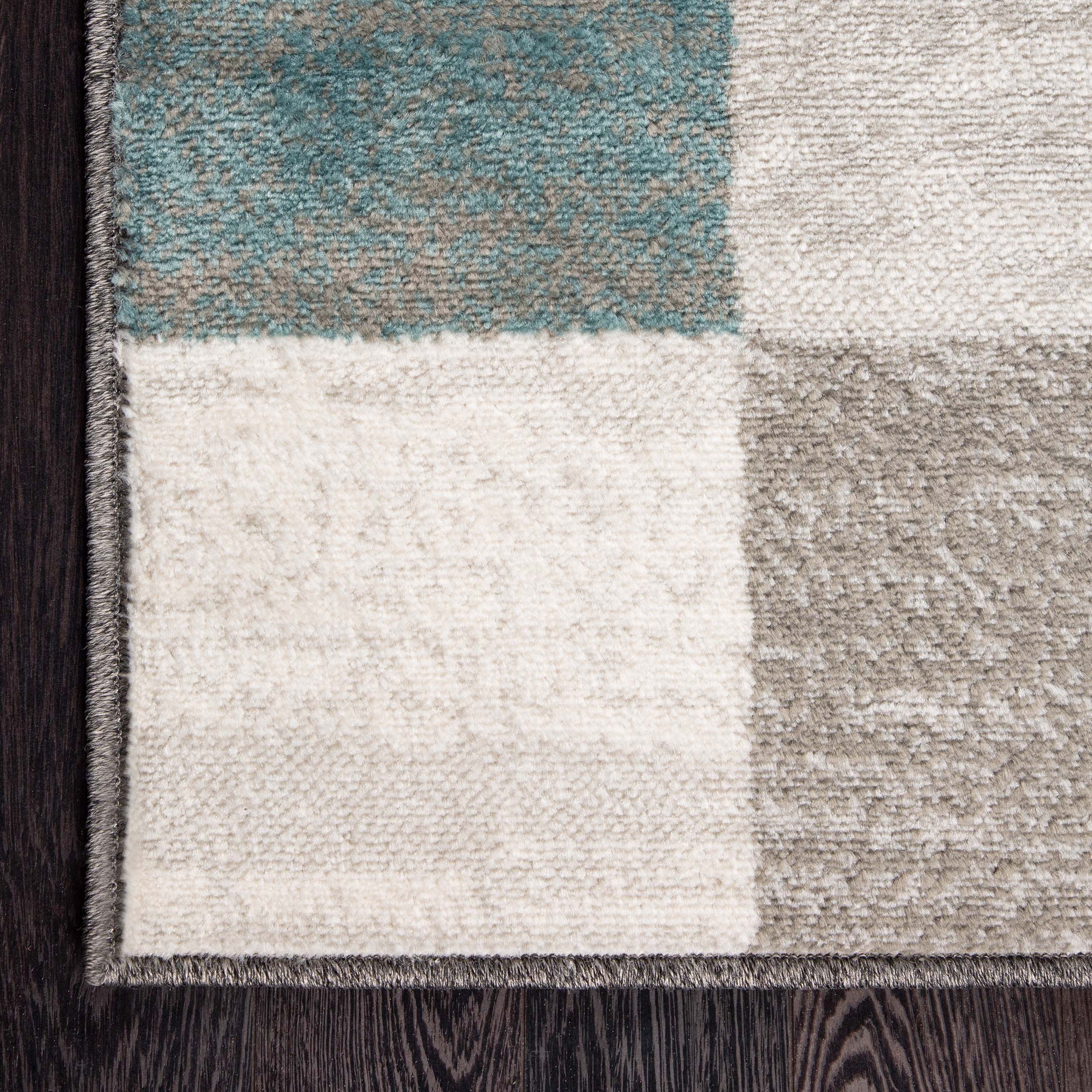 Stylish Rockway Geometric Checkered Block Indoor Area Rug - Non-Slip Floor Mat for Living Room, Bedroom, Office Decor - Perfect for Home, Apartment & Dorm Room