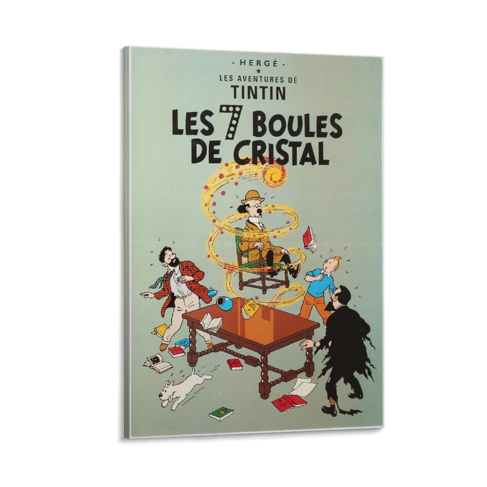 Vintage Tintin Dog Underwater Adventure Canvas Painting - 24x36 Inch (60x90cm) Kraft Poster Wall Art for Bedroom & Living Room Decor - Perfect Gift for Comic Fans & Home Styling