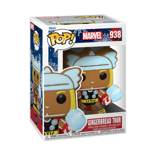 Thor Funko Pop Marvel Holiday 938 with Protector - Collectible Vinyl Figure for Marvel Fans, Christmas Gift & Home Decor