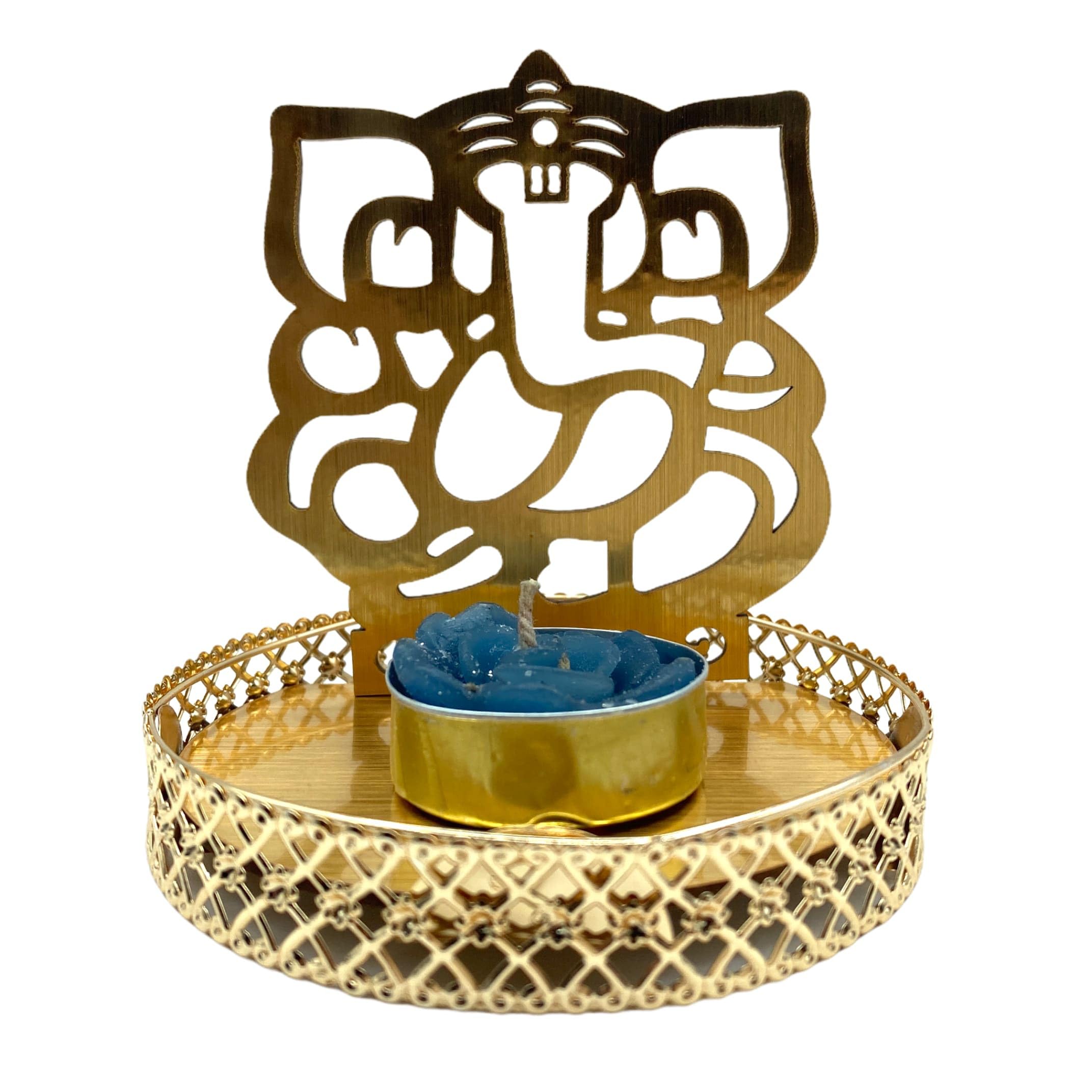 LOVENSPIRE Shadow Ganesha Tealight Candle Holder - Elegant Diya for Diwali, Christmas, Hanukkah & Thanksgiving - Decorative T-Light for Centerpiece, Dining Table & Home Decor - Perfect for Festivals, Pooja, Meditation & Romantic Dinners