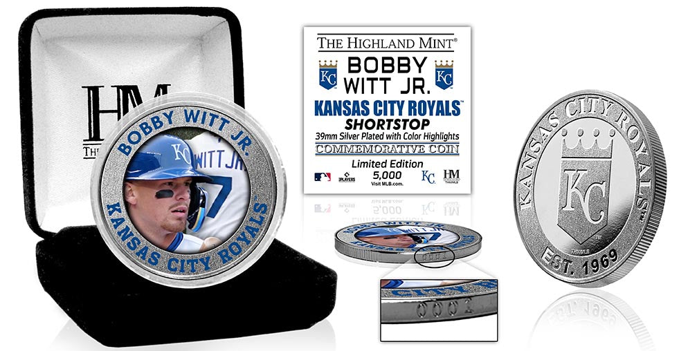 Bobby Witt Jr. Silver Commemorative Coin - Limited Edition Collectible for Baseball Fans & Memorabilia Enthusiasts - Perfect for Display, Gifts, and Sports Collections
