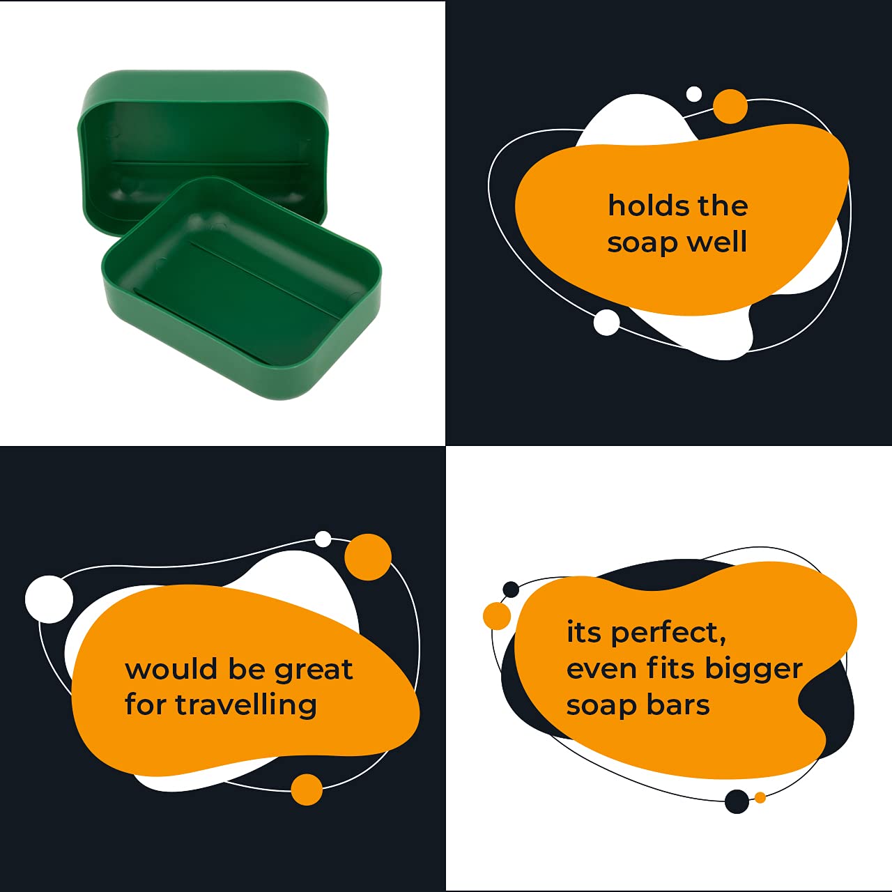 Portable Travel Soap Container - Leak-Proof Mini Plastic Soap Case for Dish Soap & Bar Soap | Compact Storage for Camping, Gym, Travel & Home Use