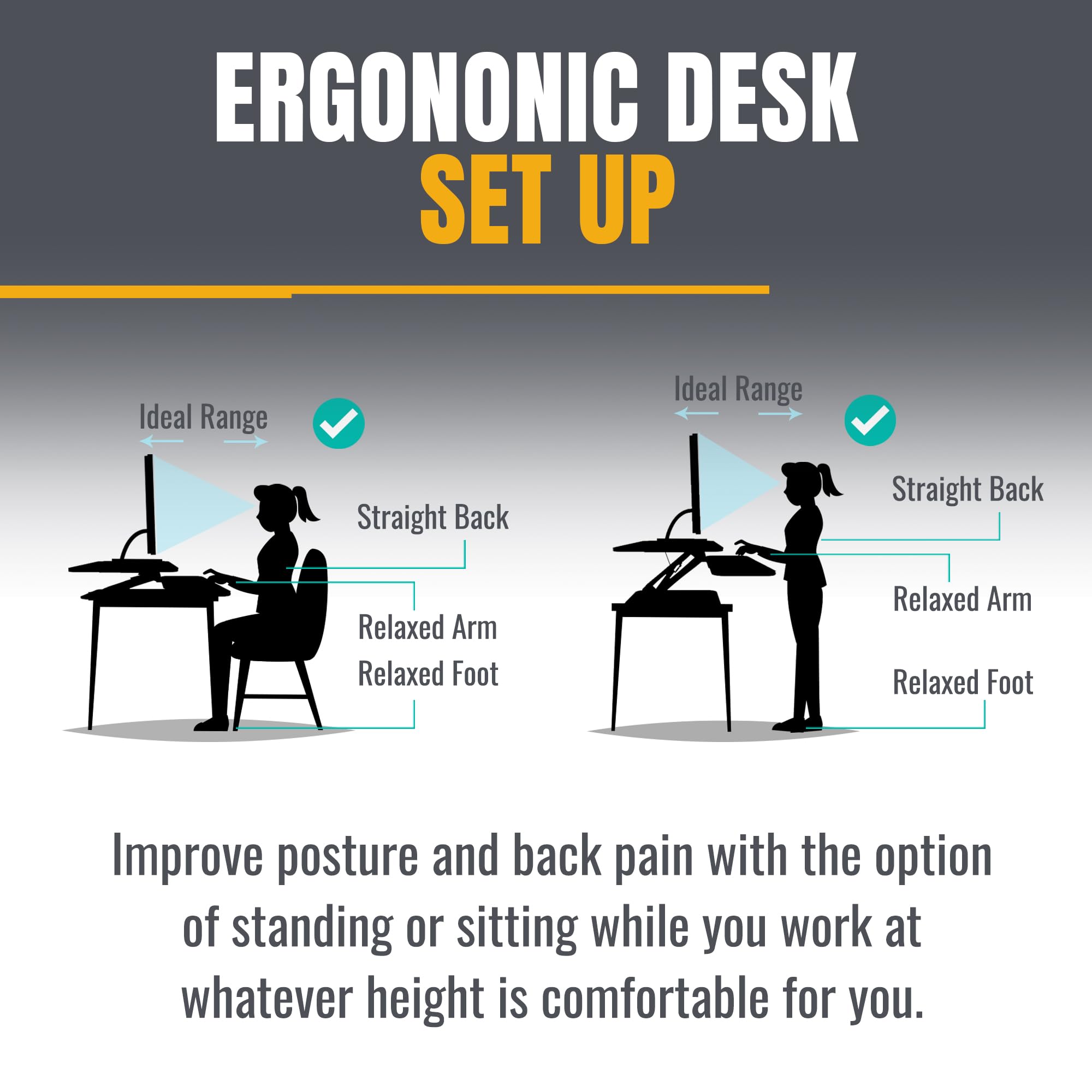 Adjustable Standing Desk Converter - 26