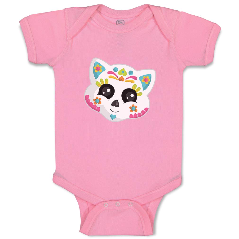 Funny Cat Face Sugar Skull Baby Bodysuit - Cute Cotton Outfit for Boys & Girls | Playtime & Photo Shoots