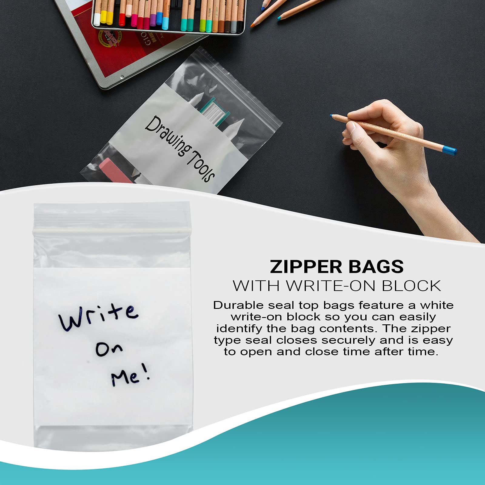 APQ 1000-Pack Heavy Duty 4x6 Zipper Bags with Write-On Block - 4 Mil Thickness White Resealable Storage Bags for Pills, Food, Industrial & Medical Use | Perfect for Pharmacy Organization, Snack Storage & Small Parts Packaging