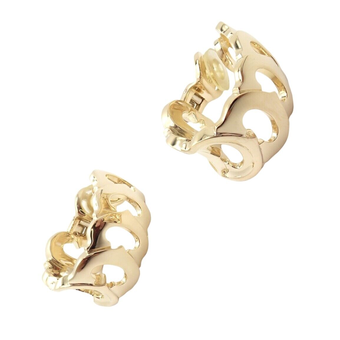 Authentic Cartier 18k Yellow Gold Signature C De Cartier Large Hoop Earrings - Luxury Jewelry for Women, Perfect for Weddings, Parties & Special Occasions