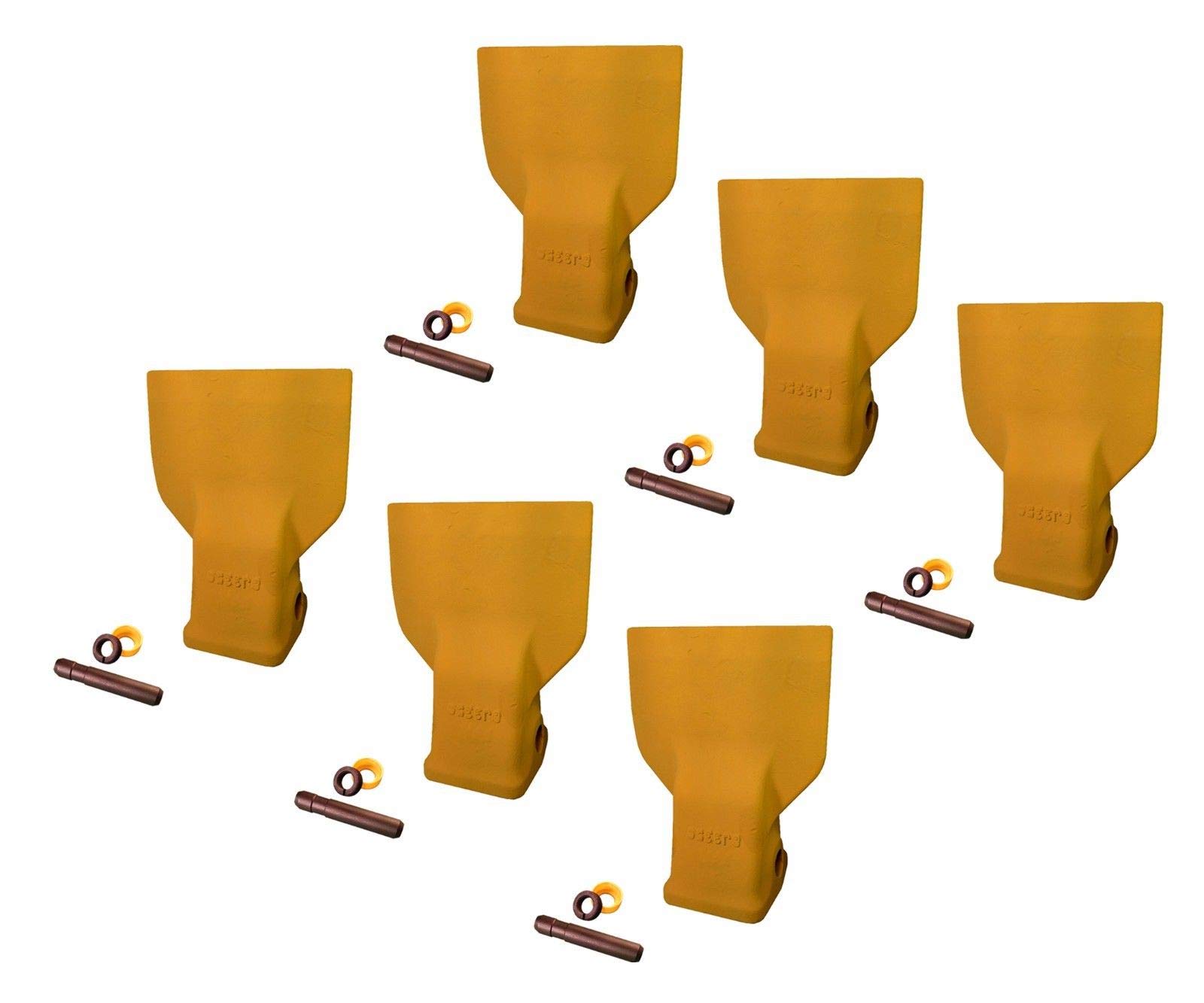 Caterpillar J350 Style Bucket Flare Dirt Teeth with Pins - 8J-3350, 107-3350 Replacement Parts for Excavator & Heavy Equipment - Ideal for Construction, Mining, and Landscaping Projects