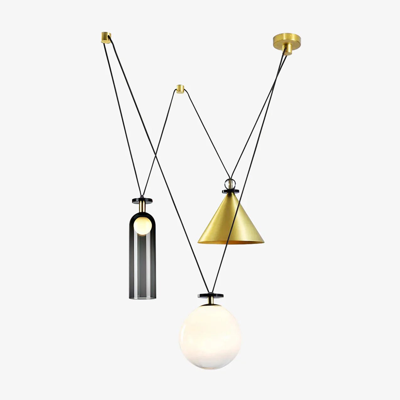 Modern Geometric Shape Art Chandelier - Elegant Lighting for Living Room, Dining Room & Bedroom Decor