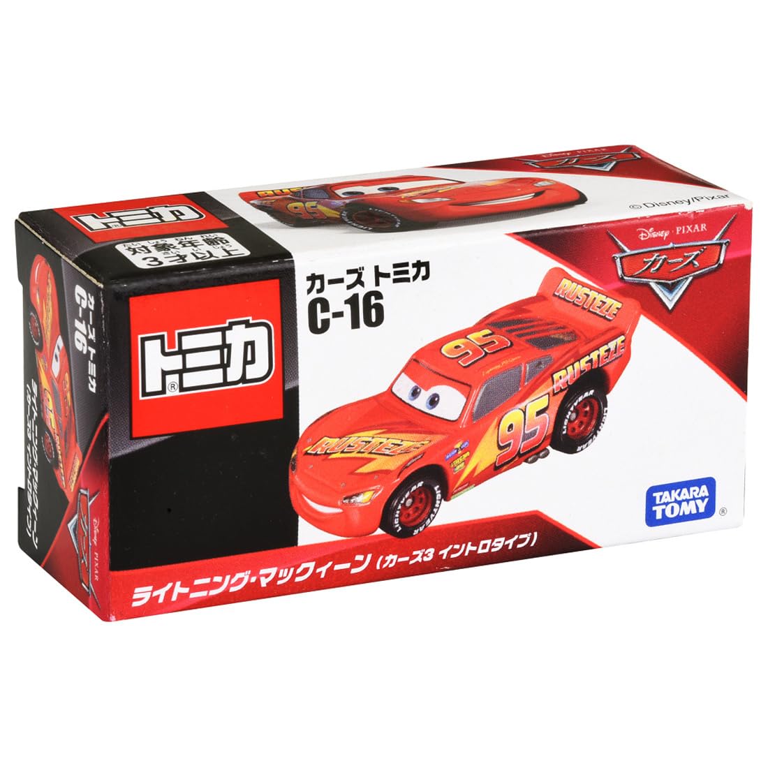TAKARA TOMY Tomica Disney Cars C-16 Lightning McQueen Diecast Model Car - Cars 3 Intro Type Collectible Toy for Kids & Adults - Perfect for Display, Gifts & Disney Movie Fans