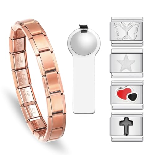 A2:rose gold italian charm bracelet set