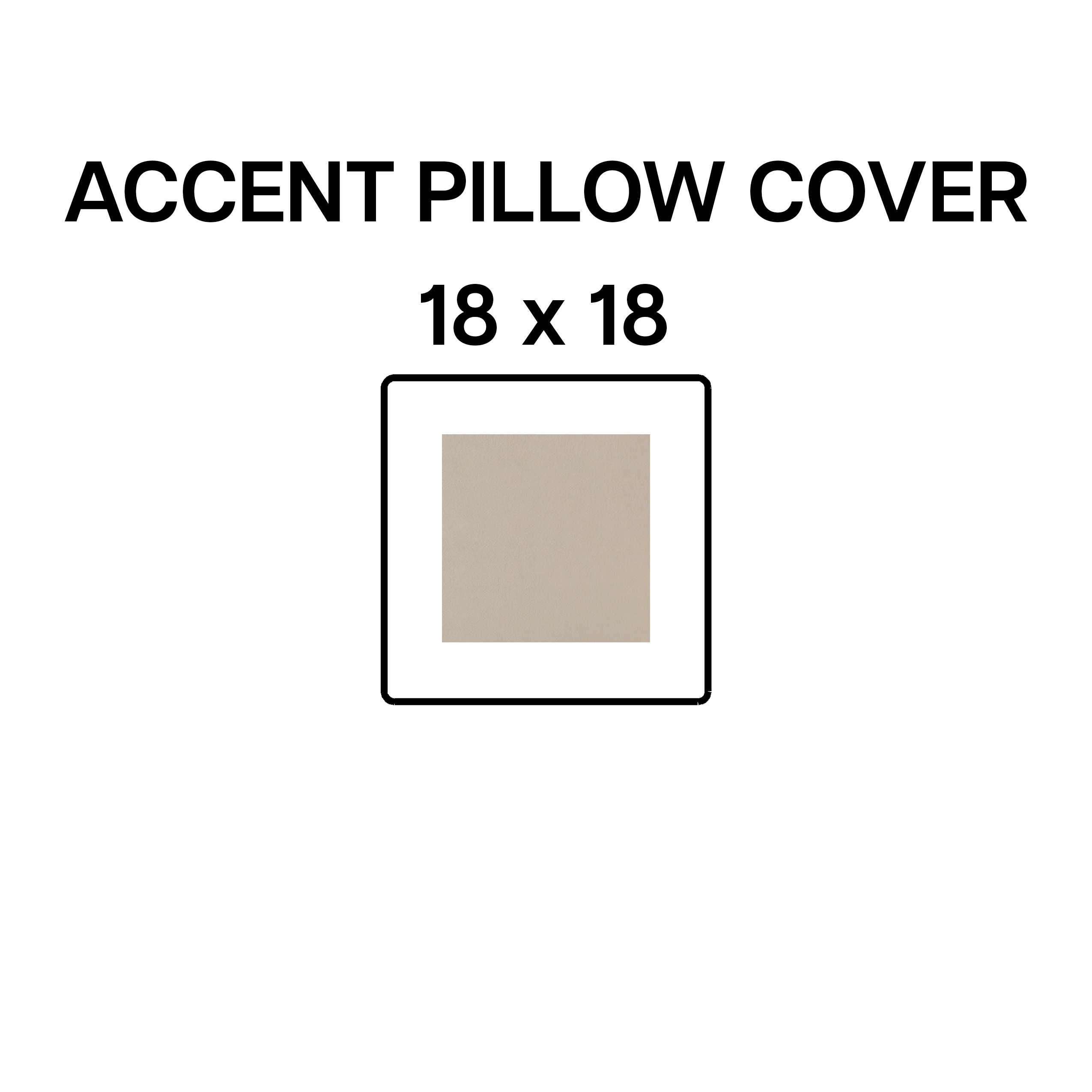 18x18 Inch Alabaster Accent Pillow Cover BP 641 83 - Soft Decorative Throw Pillow for Sofa, Bed, Living Room & Home Decor