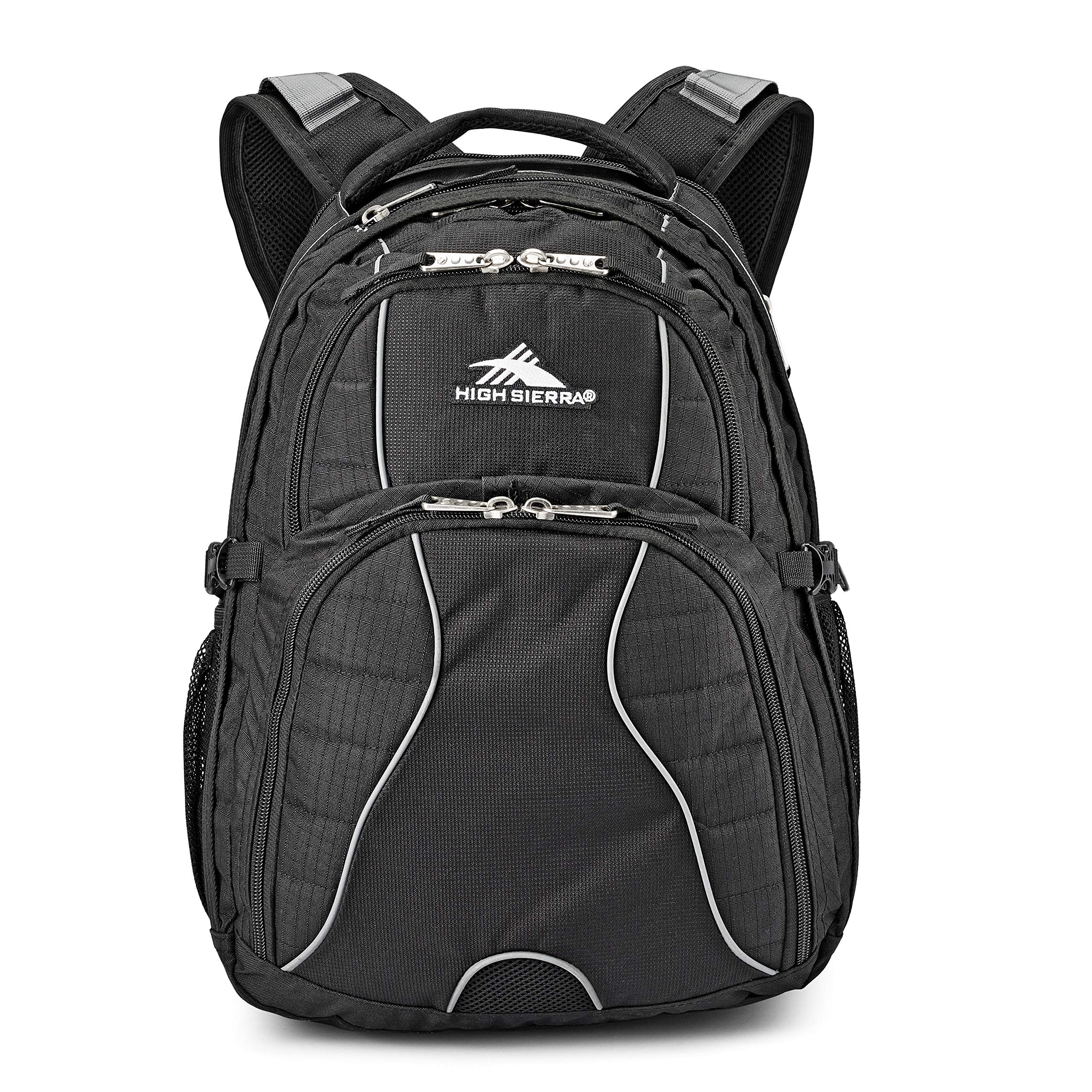 High Sierra Swerve Laptop Backpack - Durable 17-Inch Laptop Bag with Padded Compartment, USB Charging Port & Multiple Pockets for Work, School & Travel (Black)