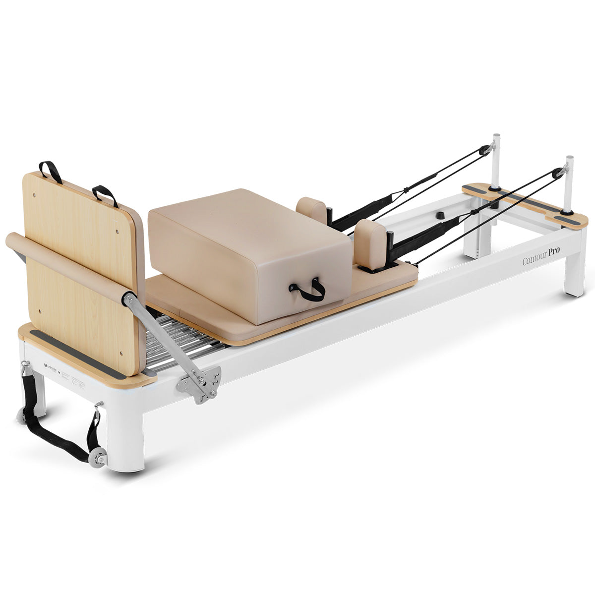Contour Pro Aluminum Pilates Reformer Machine for Home Gym - Professional Grade Equipment with Adjustable Resistance, Beige - Perfect for Pilates Studio, Physical Therapy & Home Workouts