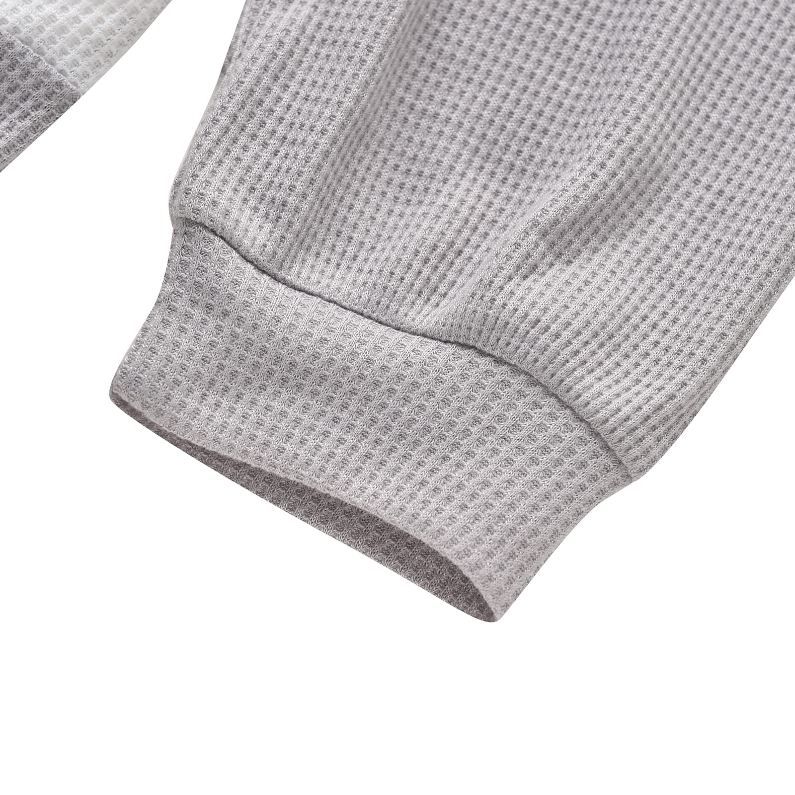 Stylish Women's Color Block Waffle Knit V-Neck Tunic Top - Loose Fit Long Sleeve Button Down Pullover Shirt for Casual Wear, Office & Fall Layering