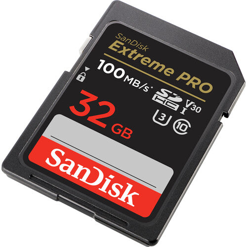 SanDisk Extreme PRO 32GB SDHC UHS-I Memory Card - 100MB/s High Speed for DSLR Cameras, 4K Video & Action Photography