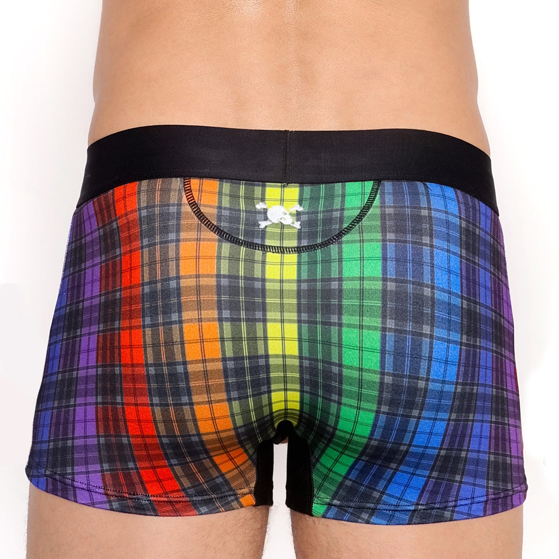 Rainbow Tartan Plaid Trunk for Men - Stylish Swimwear & Beach Shorts - Perfect for Swimming, Vacation, and Summer Outfits