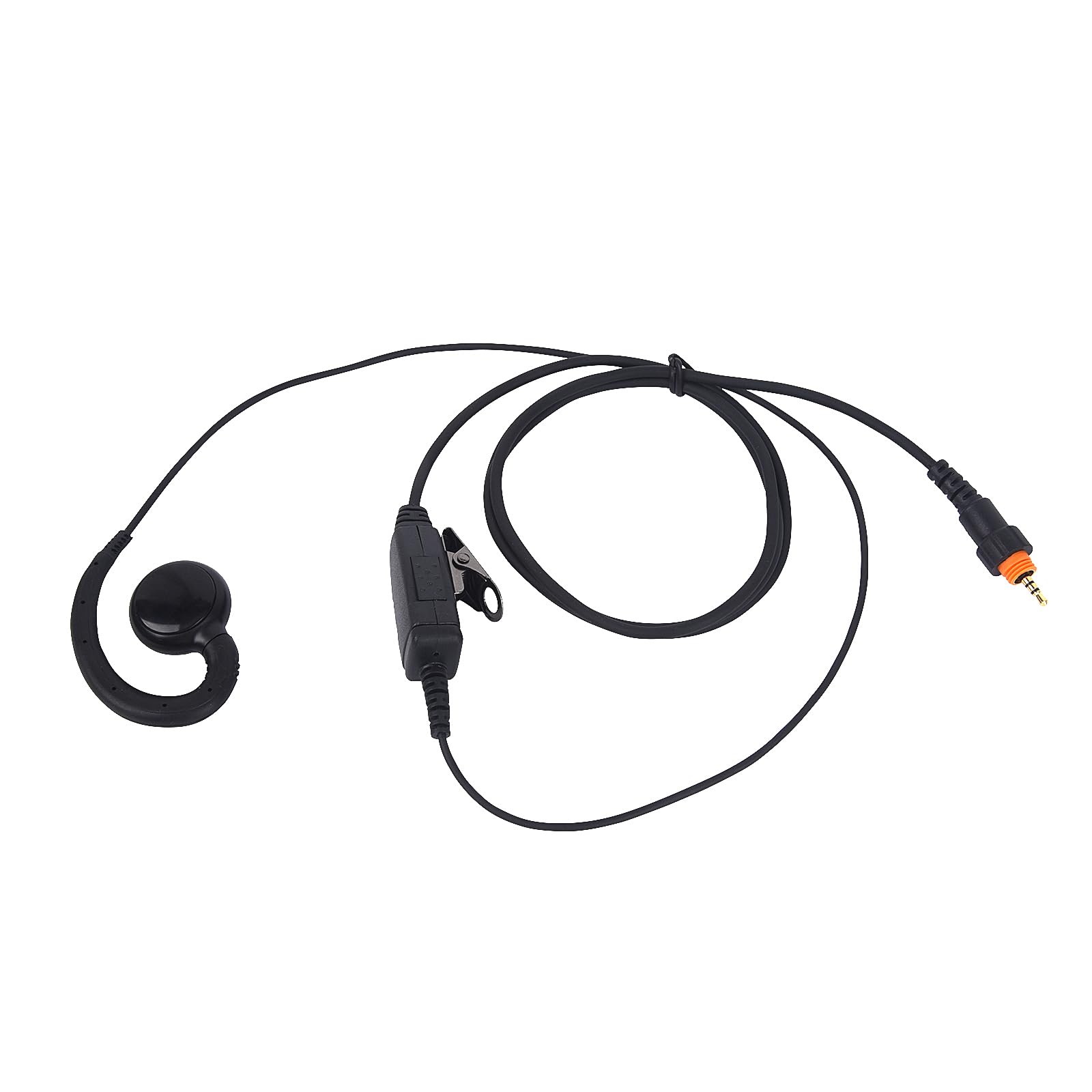 Motorola CLP Series Walkie Talkie Headset - CLP1010 CLP1040 CLP1060 CLP446 Acoustic Earpiece with Microphone & PTT Button (1-Wire C Swivel) for Two-Way Radio Communication - Ideal for Security, Construction & Event Staff
