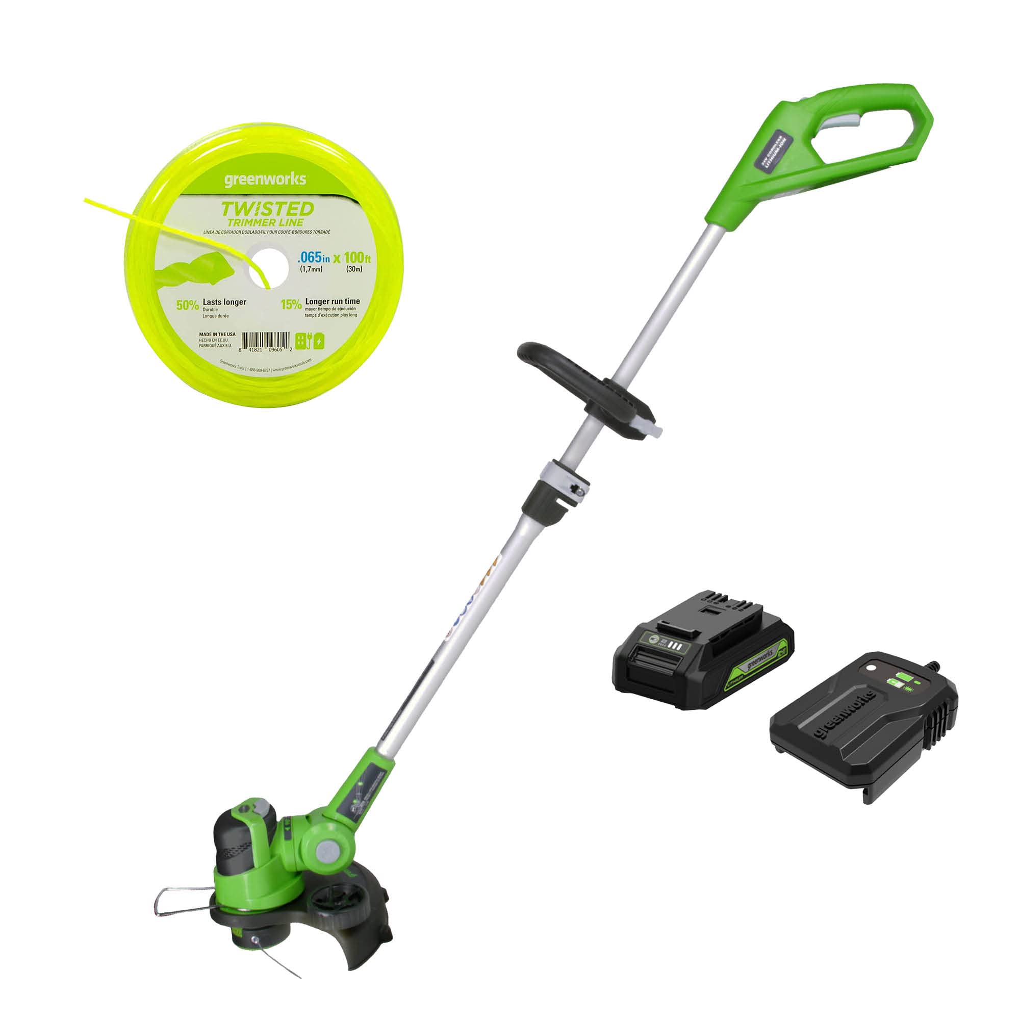 Greenworks 24V 12-Inch Cordless String Trimmer with 0.065