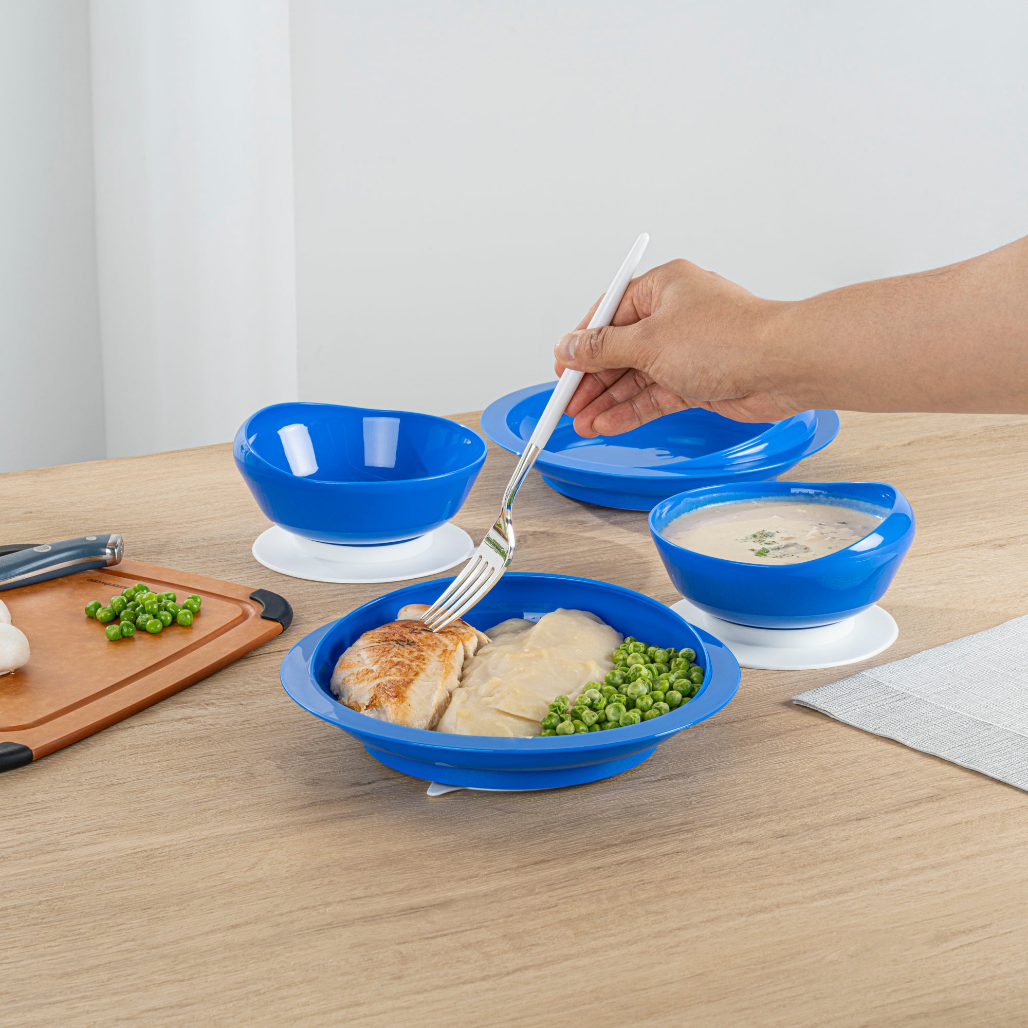 Spill-Proof Baby Feeding Set with Suction Base - 2-Piece Scoop Plate & Bowl Combo for Toddlers | BPA-Free Plastic Dishware | Ideal for High Chair, Travel & Mess-Free Meals