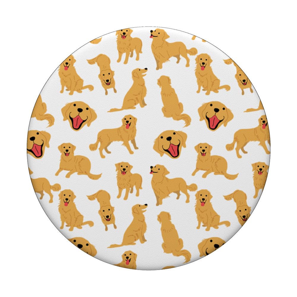 Golden Retriever Dog Lover Gift - Custom Dog Pattern PopSockets PopGrip for iPhone & Android | Perfect Gift for Puppy Owners, Pet Lovers & Dog Parents - Use at Home, Office or Travel