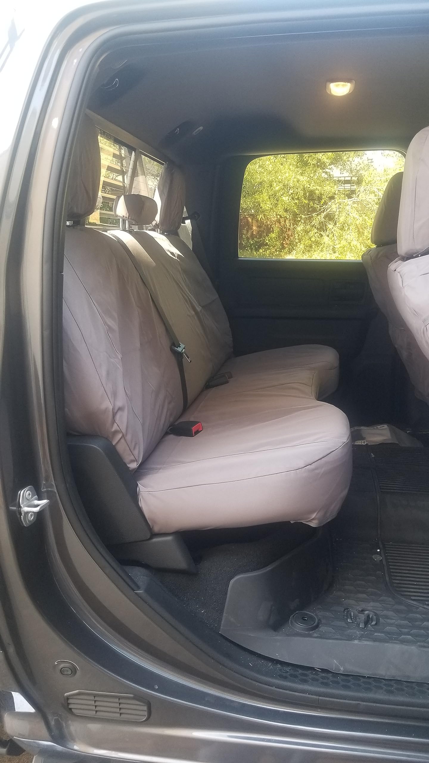 Premium Durafit D1333-C8 Gray Endura Seat Covers for 2012-2021 Dodge Ram 1500-3500 - Heavy Duty Rear Bench Seat Protection with 3 Headrests | Perfect for Truck Owners, Off-Road Adventures & Work Vehicles