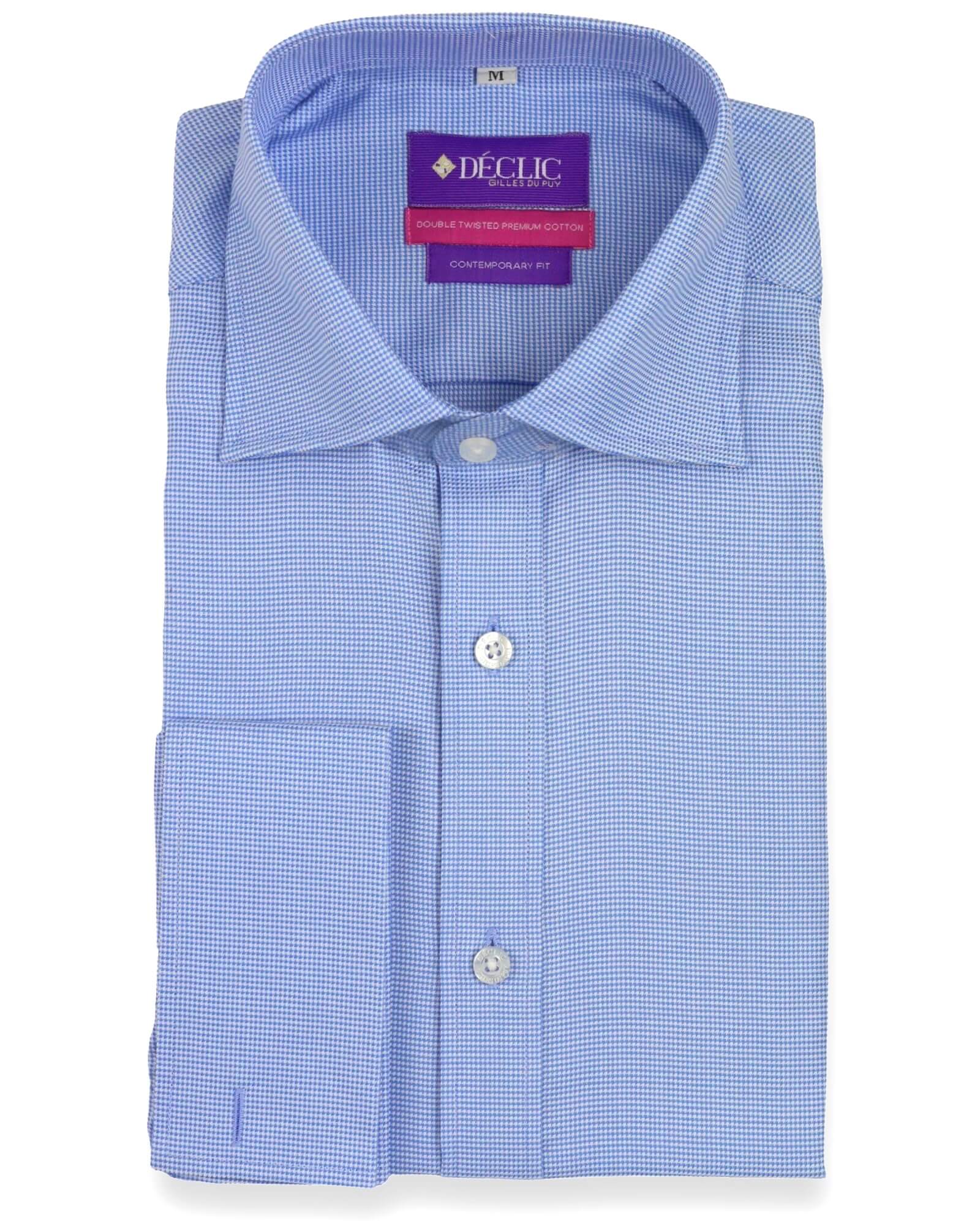 DÉCLIC Shoreham Textured Casual Shirt for Men - Light Blue Button Down Shirt, Breathable Cotton Blend, Relaxed Fit - Perfect for Office, Date Night & Weekend Outings