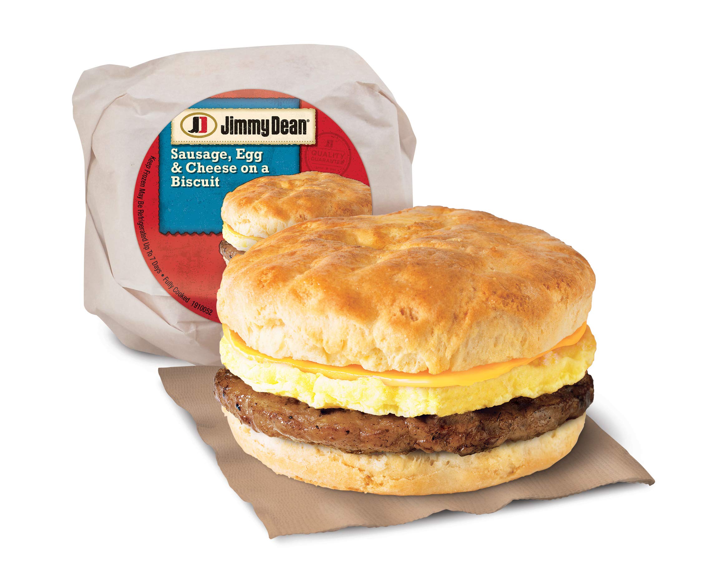 Jimmy Dean Sausage Egg & Cheese Biscuit Breakfast Sandwich - 4.9oz (24 Count) | Frozen Microwaveable Breakfast | Quick Morning Meal for Busy Families & Office Workers