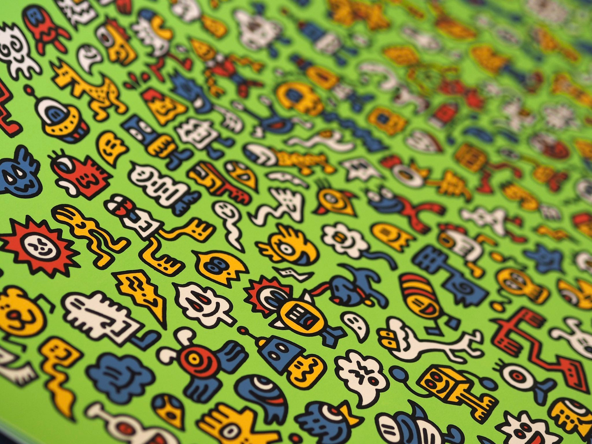 MR DOODLE ALIEN TOWN - Unique Cartoon Art Print for Home & Office Decor - Perfect Gift for Sci-Fi & Pop Art Lovers
