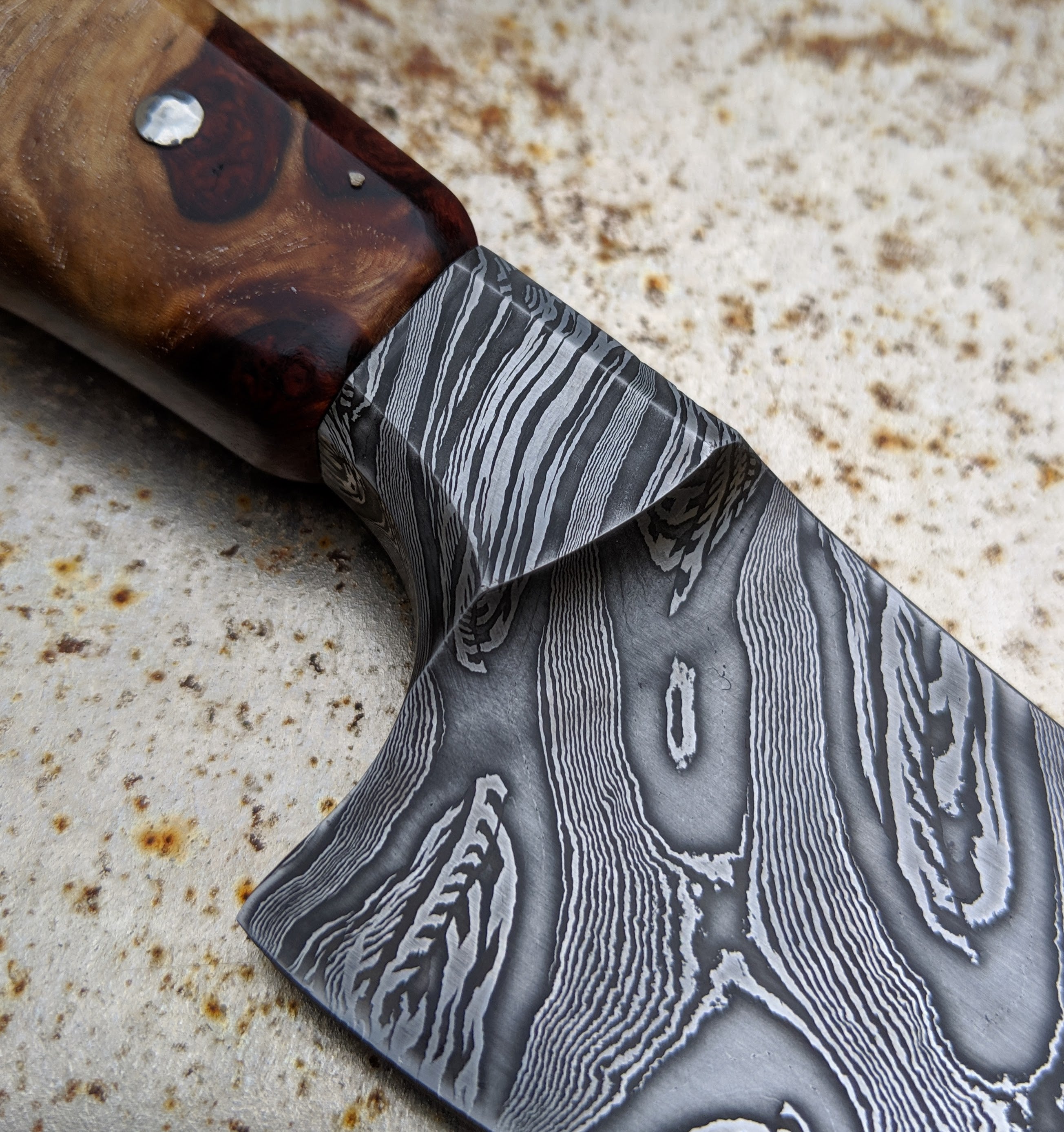 Neil Gillert 165mm Integral Damascus Utility Knife - High-Quality Handcrafted Chef's Knife for Professional Cooking & Outdoor Camping