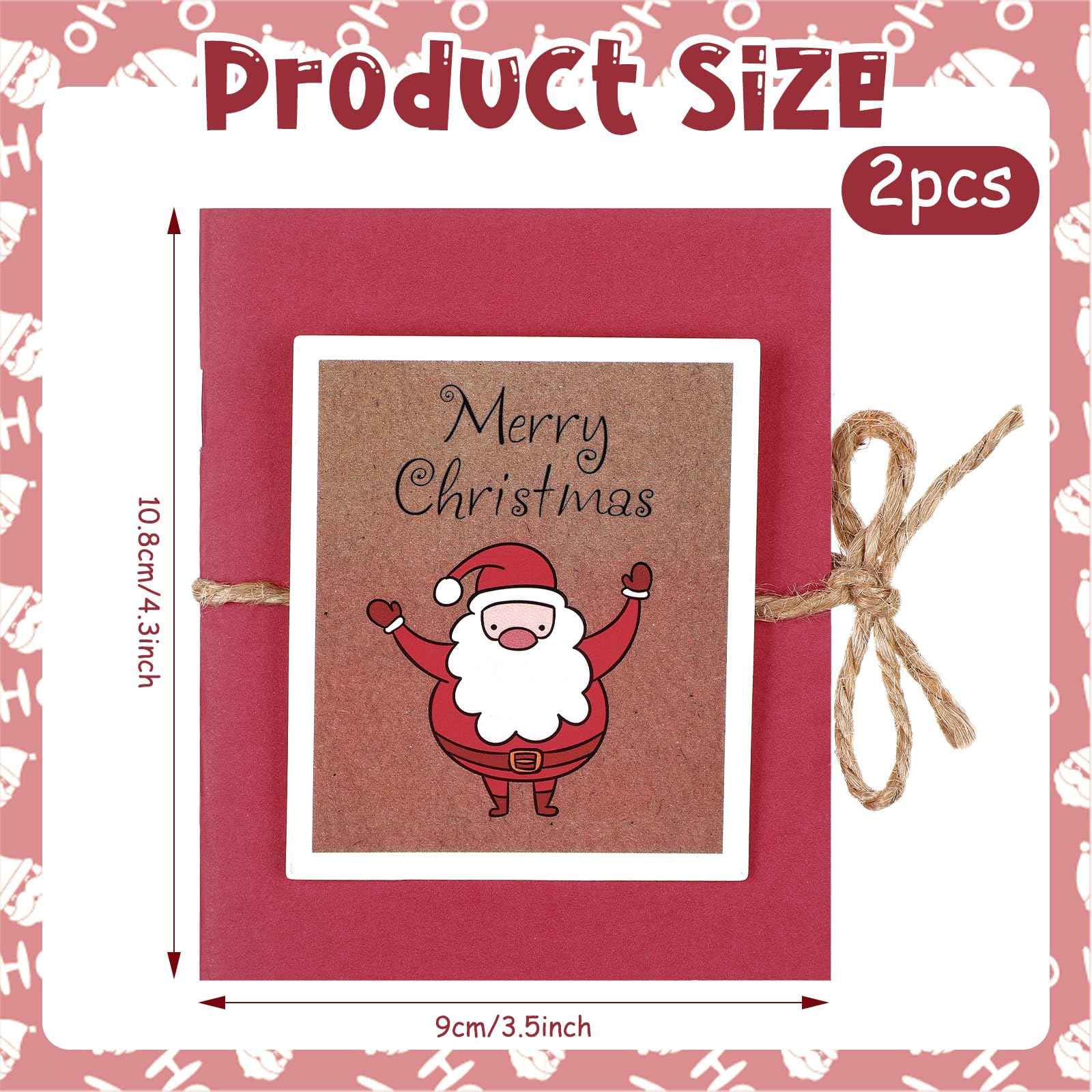 Frienda 2 Pack Christmas Mini Gift Card Holder Booklet - Holiday Money & Gift Card Sleeve Organizer for Teachers, Employees, Office Staff - Perfect for Xmas Gifts, Stocking Stuffers & Secret Santa Exchanges