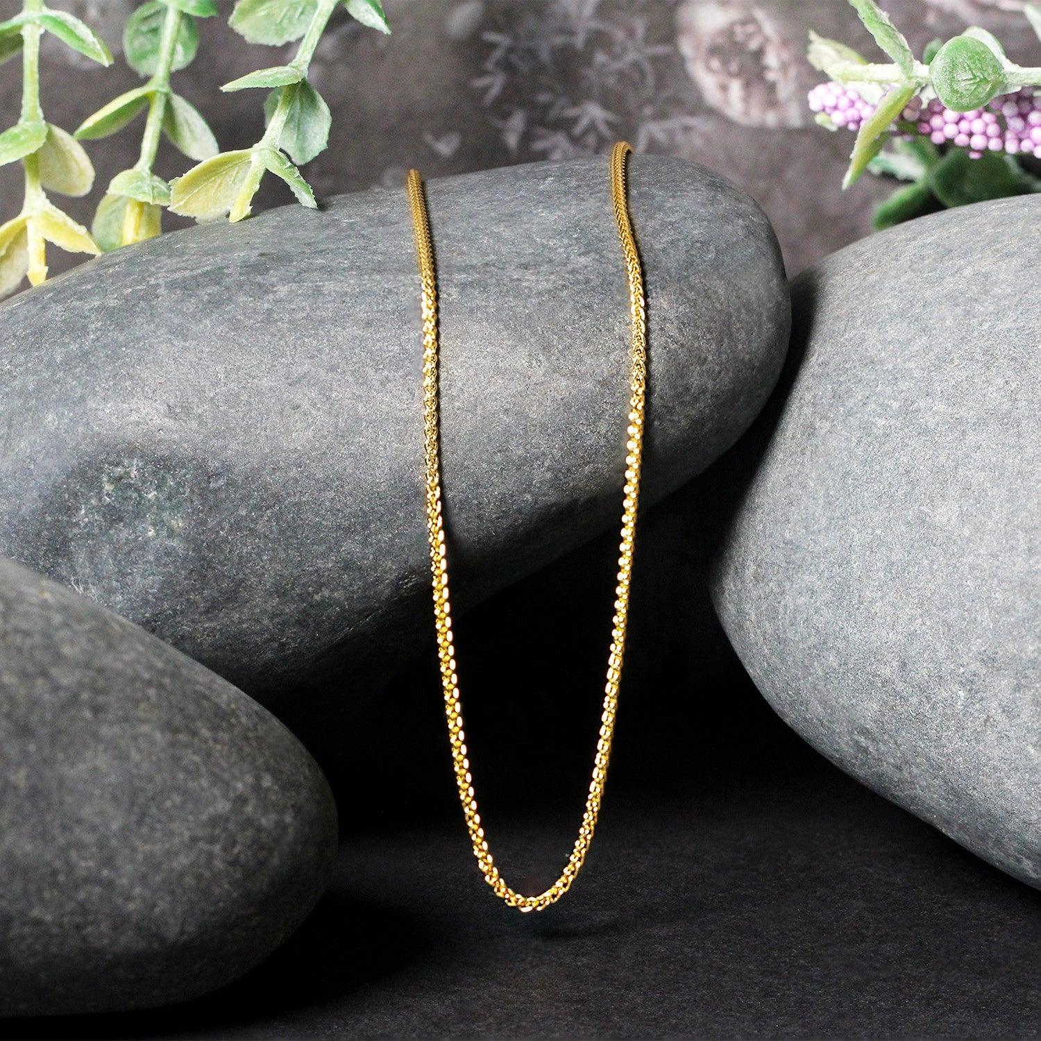 14K Yellow Gold Round Chain Necklace 1.2mm - Dainty & Delicate Jewelry for Everyday Wear, Layering, and Gift Giving