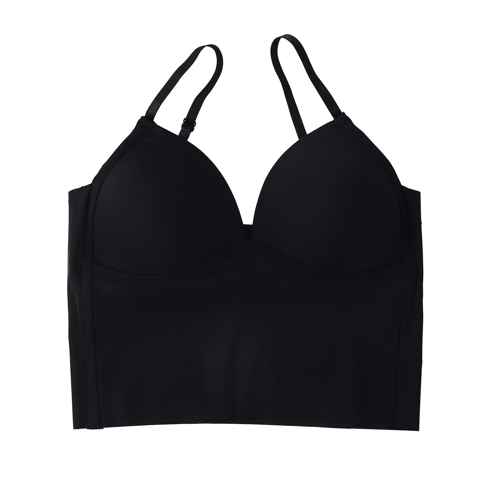 Women's Front Closure Cotton Longline Sports Bra - V Neck Padded Workout Bra with Compression Support for Running, Yoga & Gym